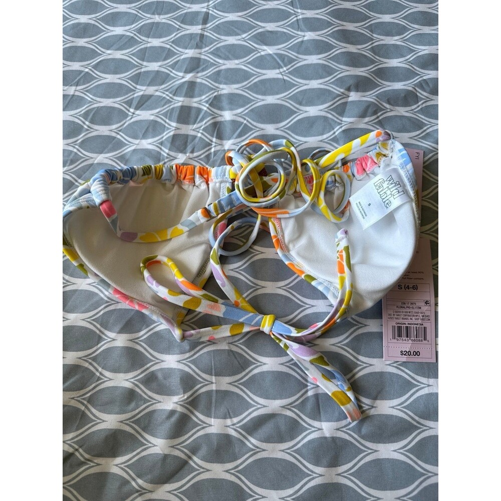 Wild Fable Versatile Wrap Triangle String Bikini Top Floral - Picture 3 of 5